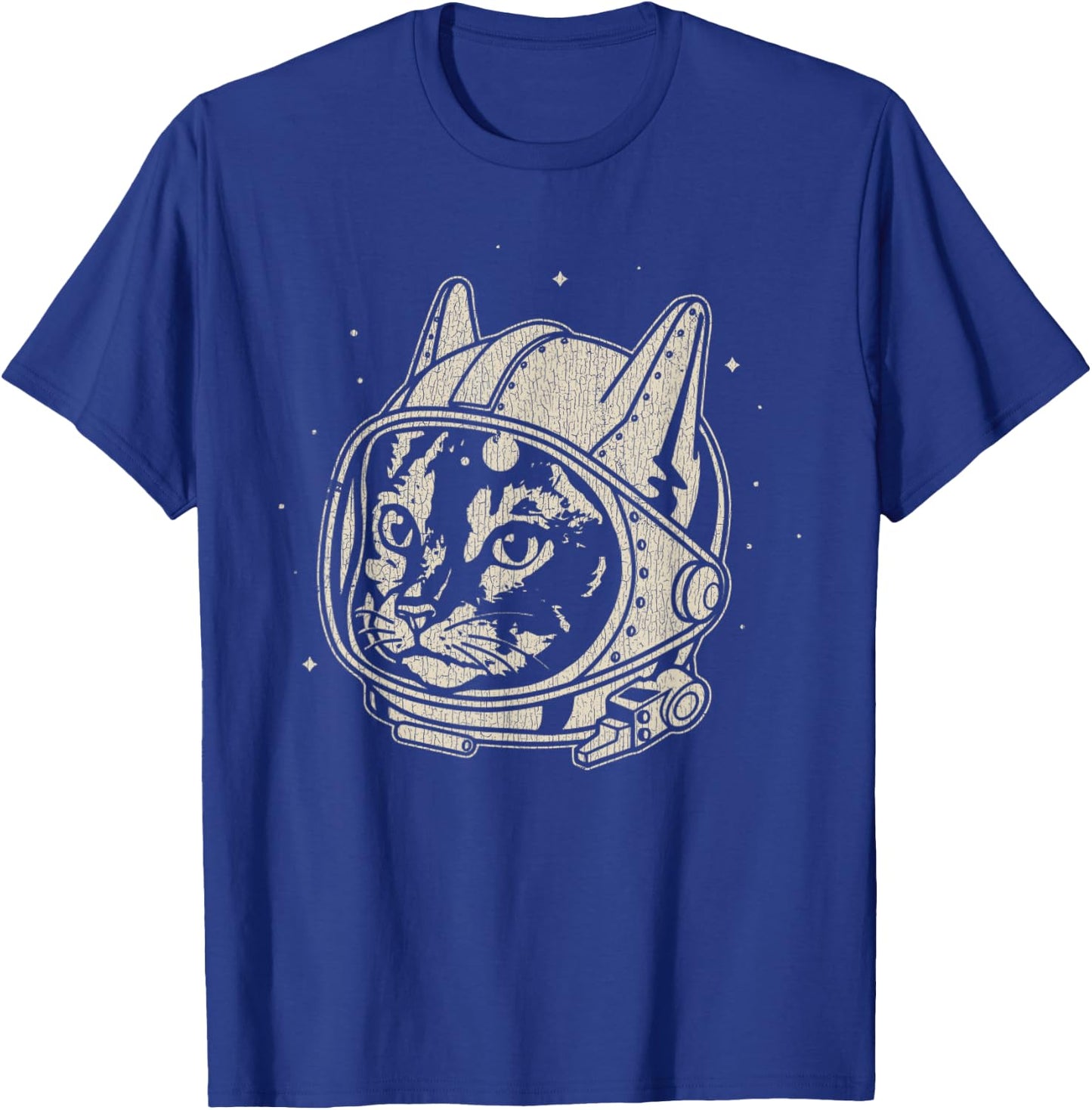 Vintage Astronaut Cute Cat Cat Lover T-Shirt - T-Shirt | Royal