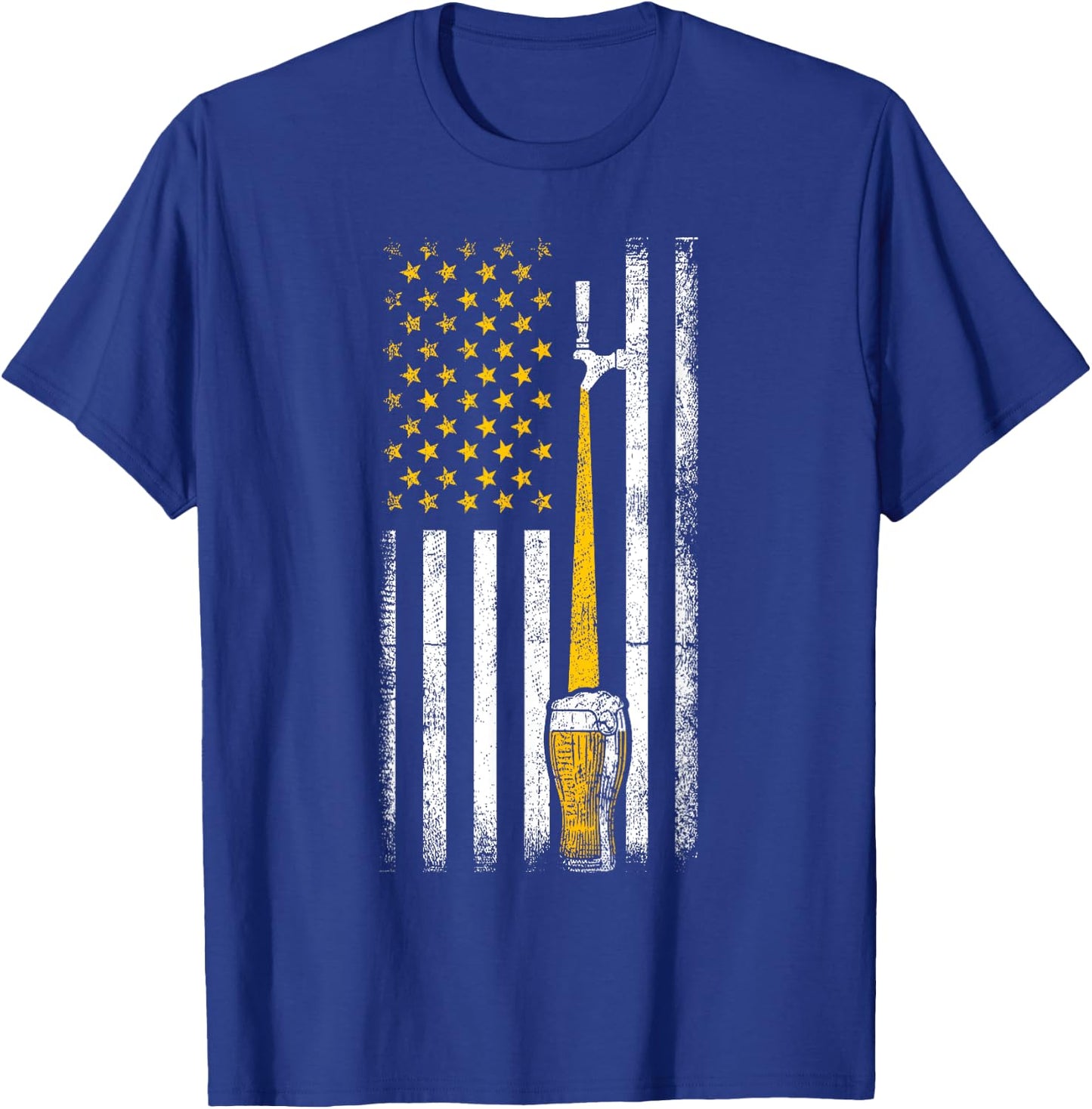 Vintage American Flag Craft Beer Tap Men T-Shirt - T-Shirt | Royal