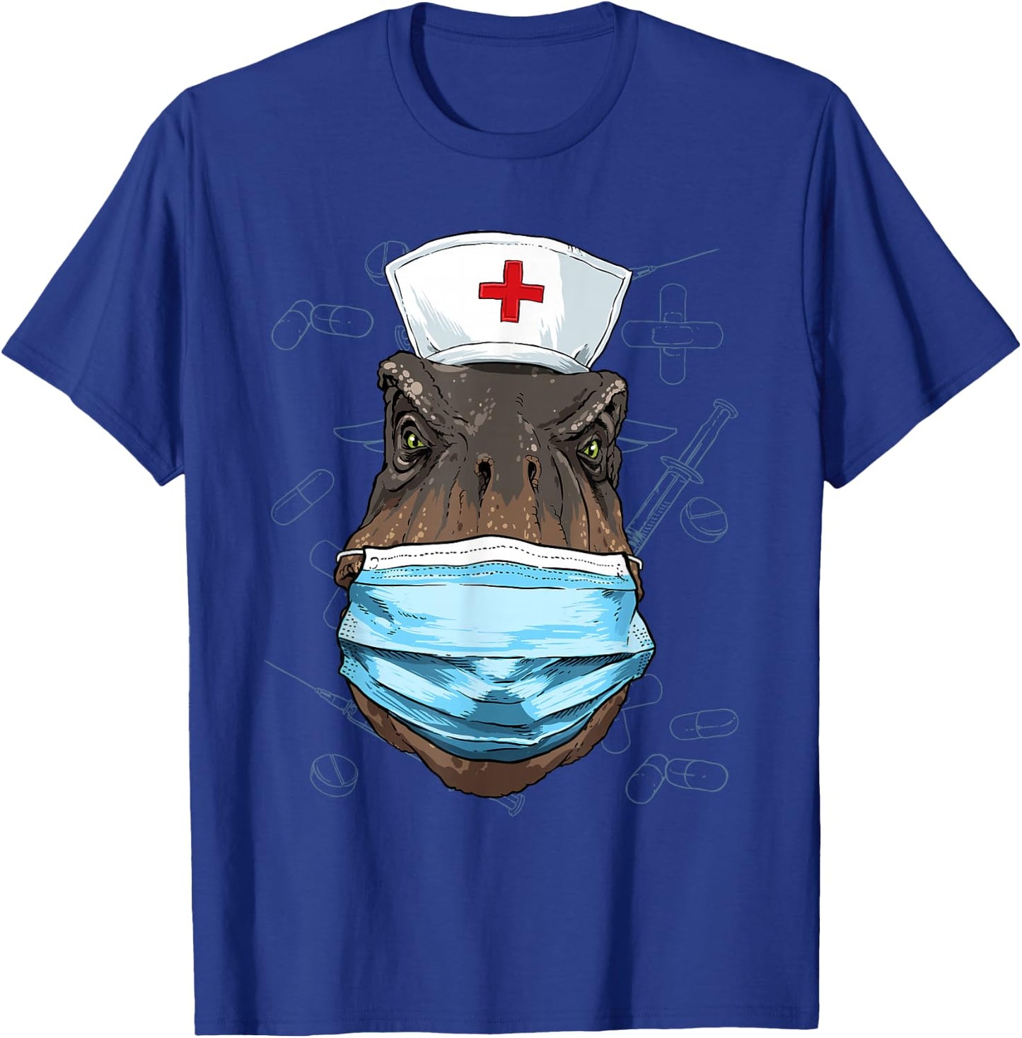 Hospital T Rex ER Nurse RN LPN Nurse Life Dinosaur Lover T-Shirt - T-Shirt | Royal