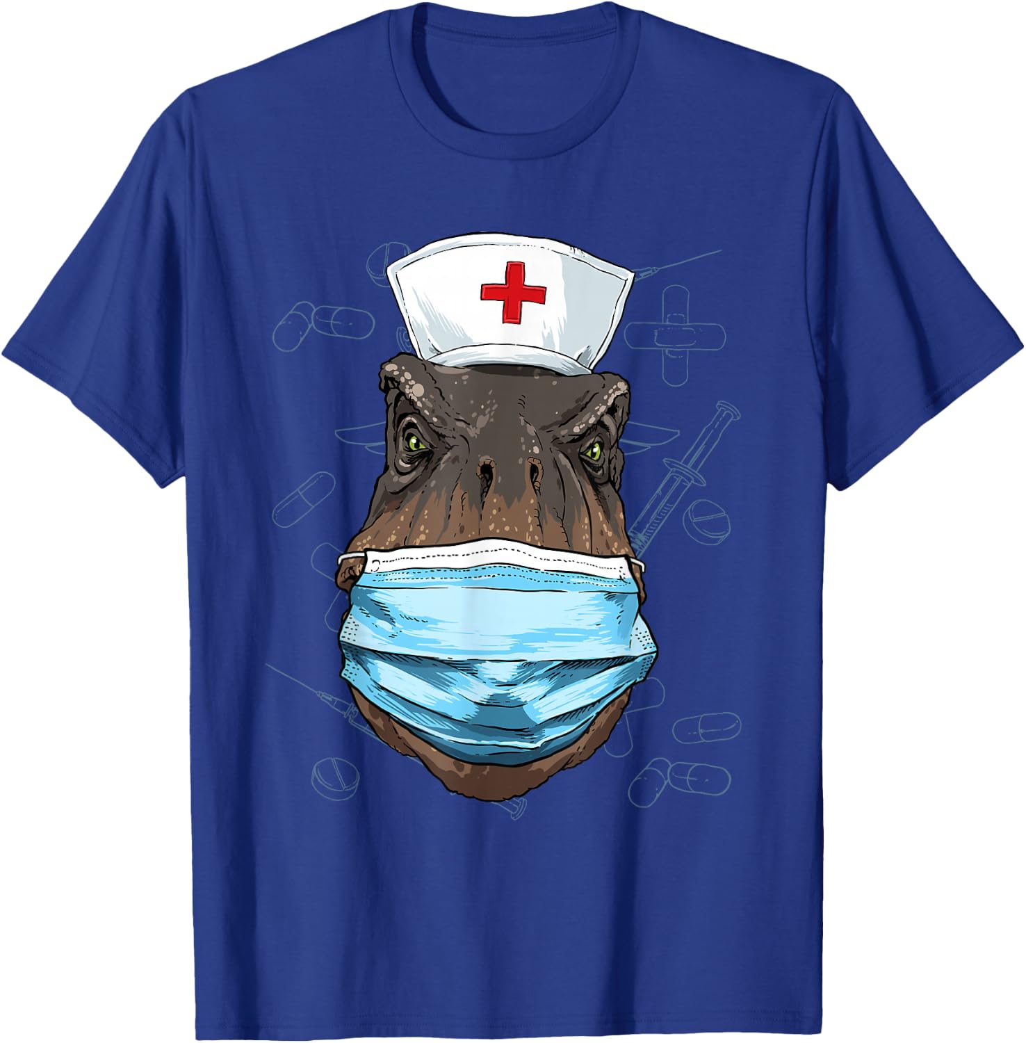 Hospital T Rex ER Nurse RN LPN Nurse Life Dinosaur Lover T-Shirt - T-Shirt | Royal