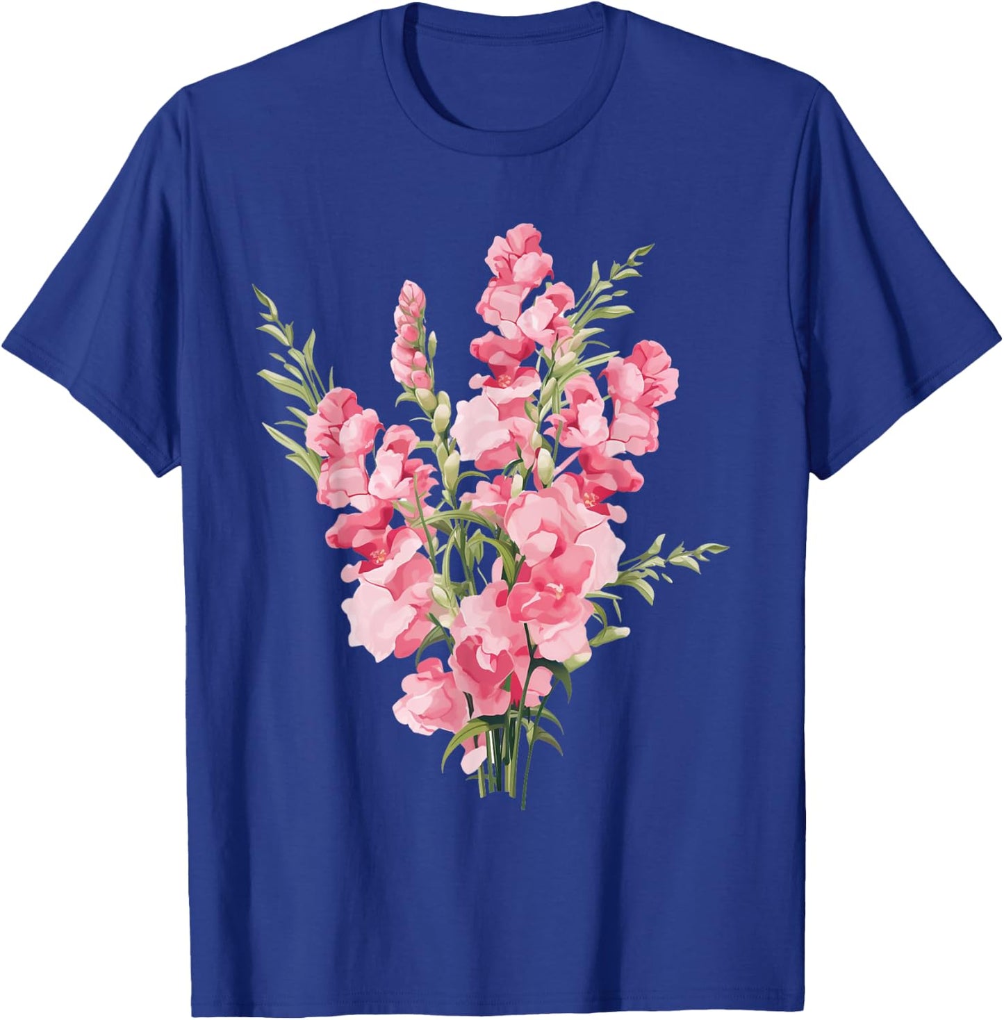 Bright and Colorful Flowers: Pink Snapdragon Flowers T-Shirt - T-Shirt | Royal