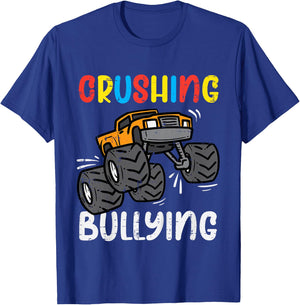 Kids Crushing Bullying Monster Truck Orange Unity Day Kids Boys T-Shirt - T-Shirt | Royal