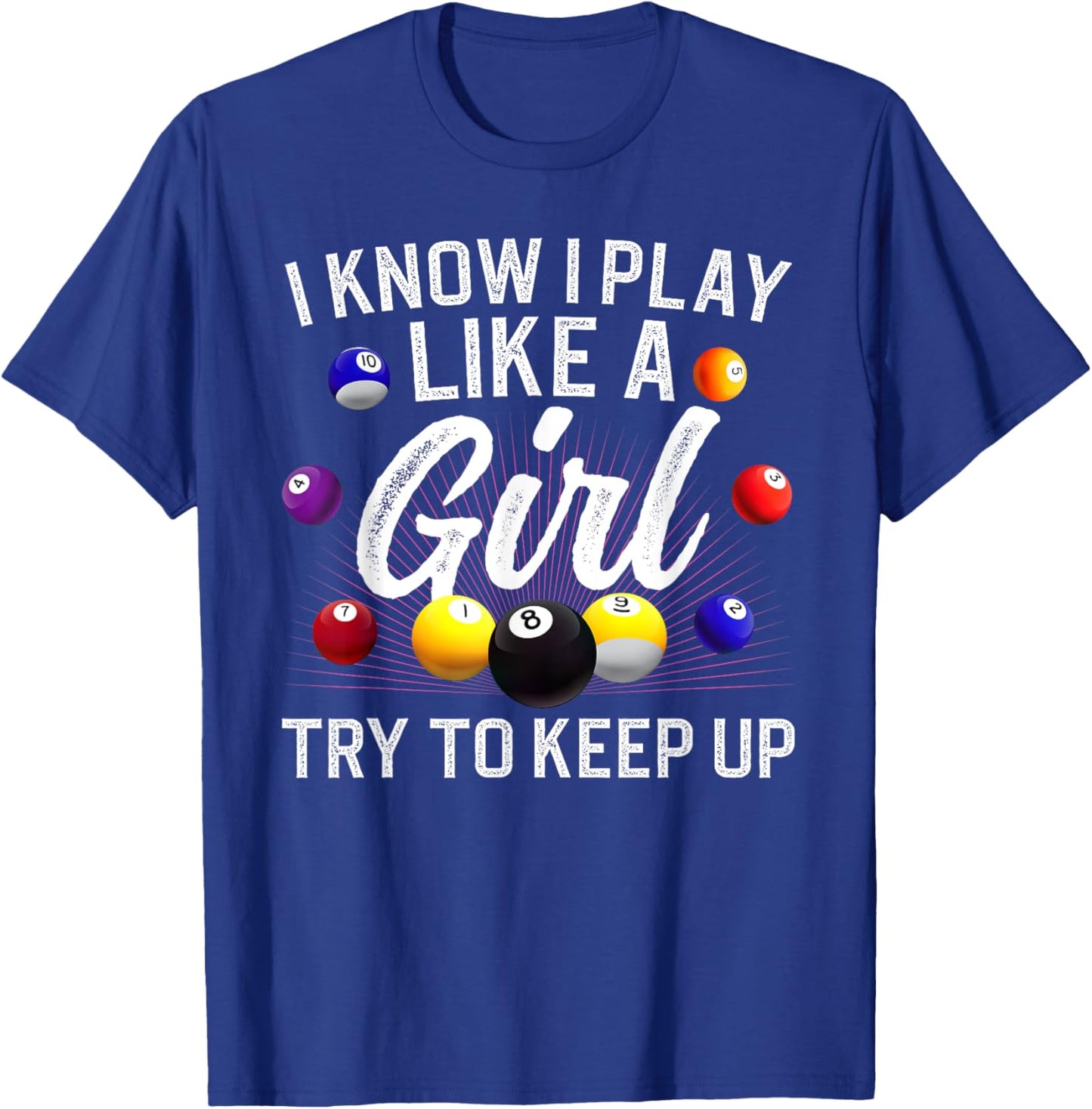 Funny Billiards Design Girls Pool Billiard Player T-Shirt - T-Shirt | Royal