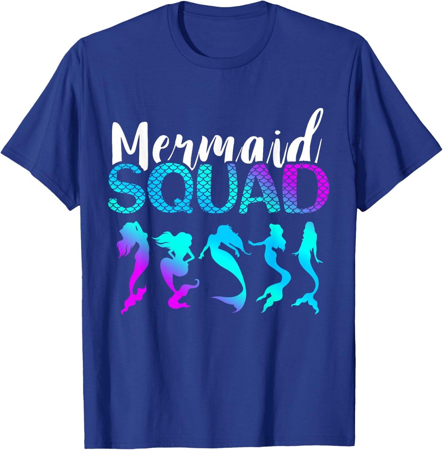 Mermaid Squad Aqua Beautiful Marine Sea Creature Clamshell T-Shirt - T-Shirt | Royal