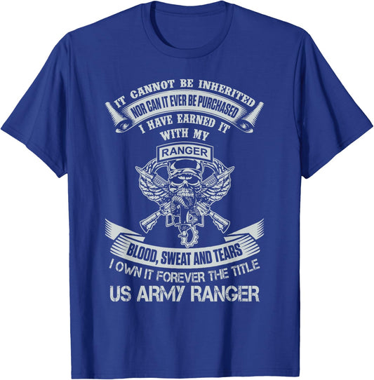 Own It Forever The Title US Army Ranger Veteran T-Shirt - T-Shirt | Royal
