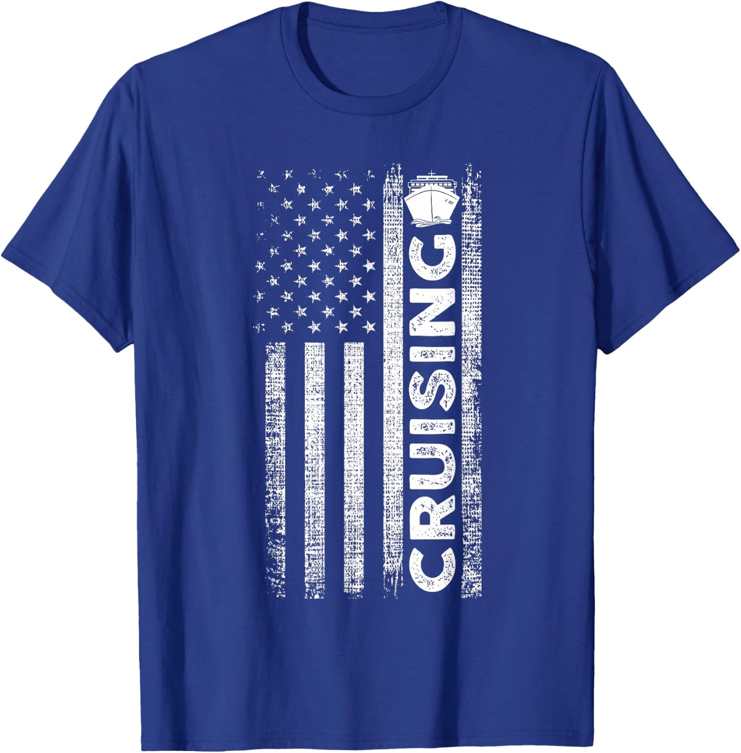 Cruise Ship Captain American Flag Cruising T-Shirt - T-Shirt | Royal