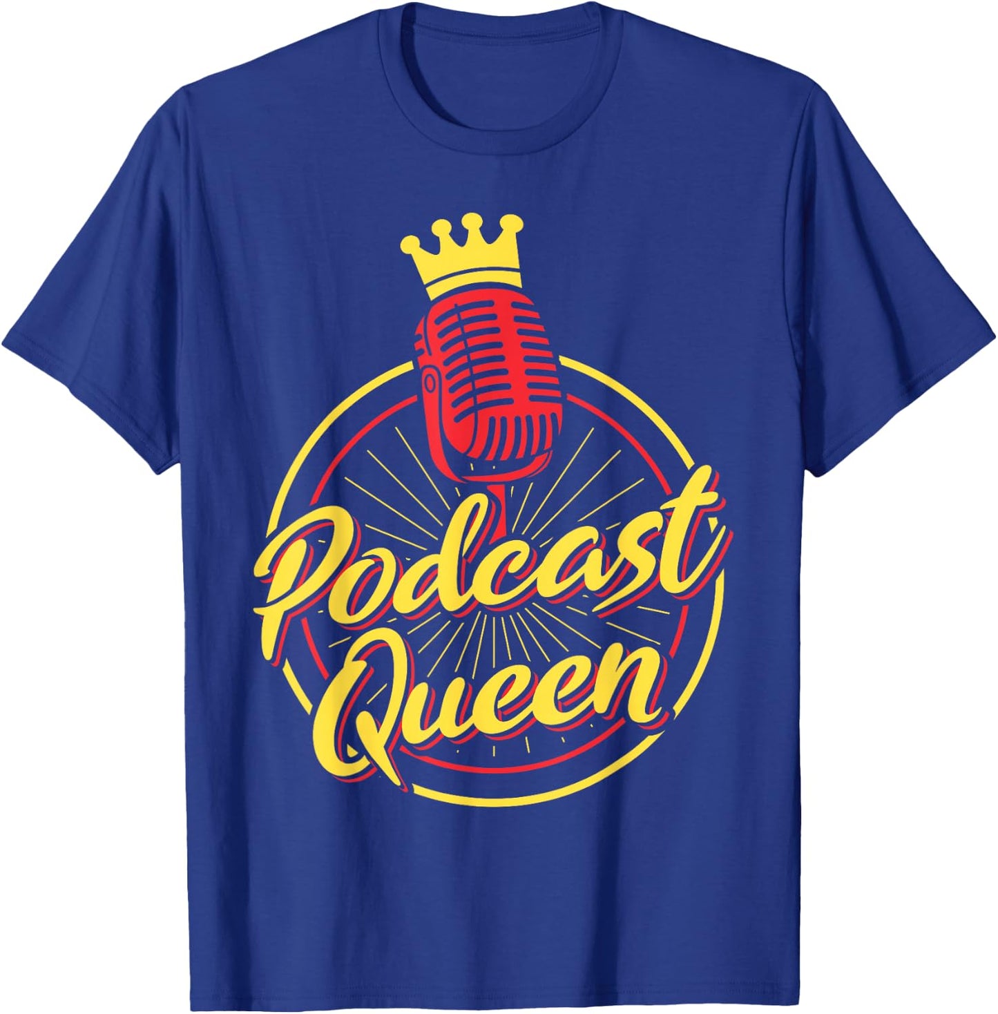 Podcasting Radio Streaming Vintage Podcast Queen T-Shirt - T-Shirt | Royal