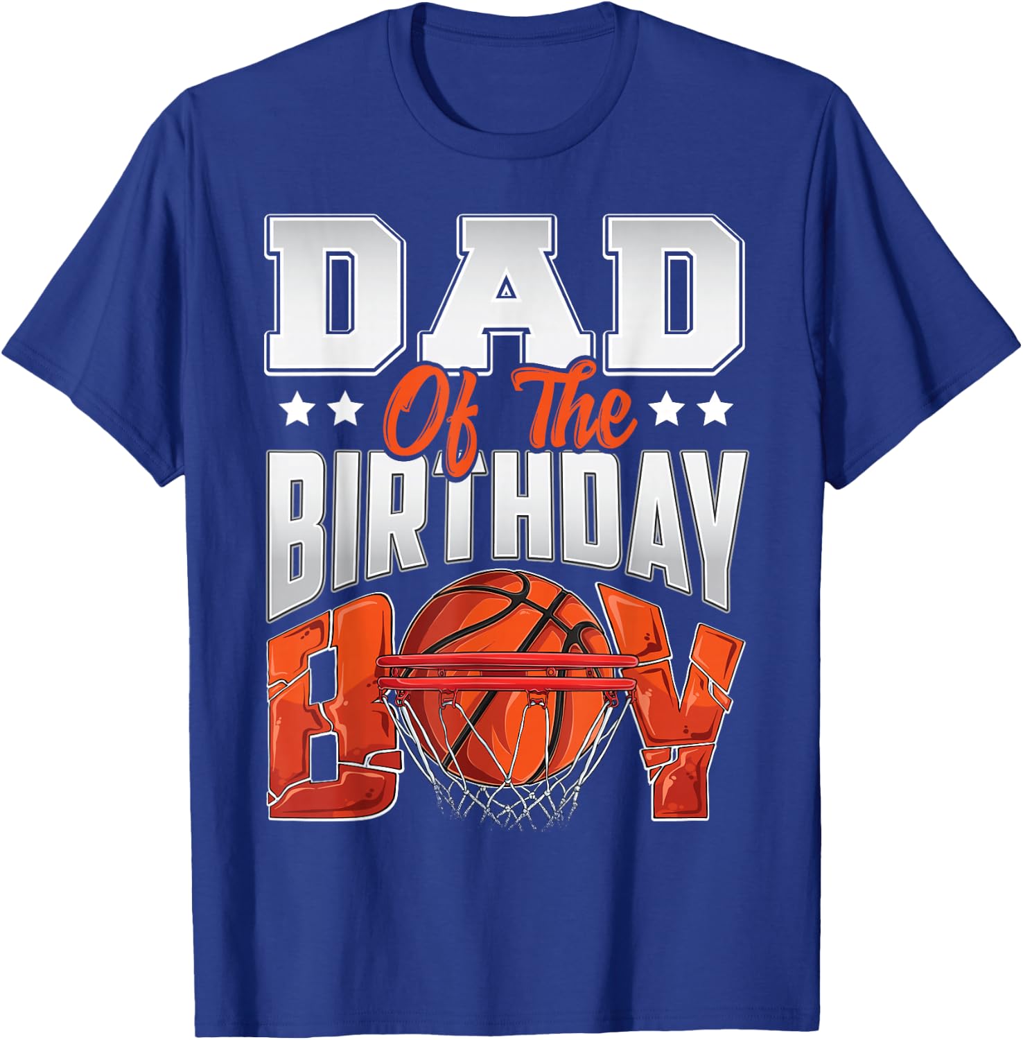 Dad basketball birthday Boy Family Baller b-day Party T-Shirt - T-Shirt | Royal