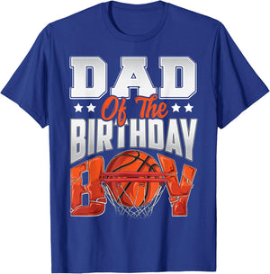 Dad basketball birthday Boy Family Baller b-day Party T-Shirt - T-Shirt | Royal