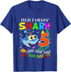 Birthday Shark 5 Years Old Boys and Girls 5th Birthday Gift T-Shirt - T-Shirt | Royal