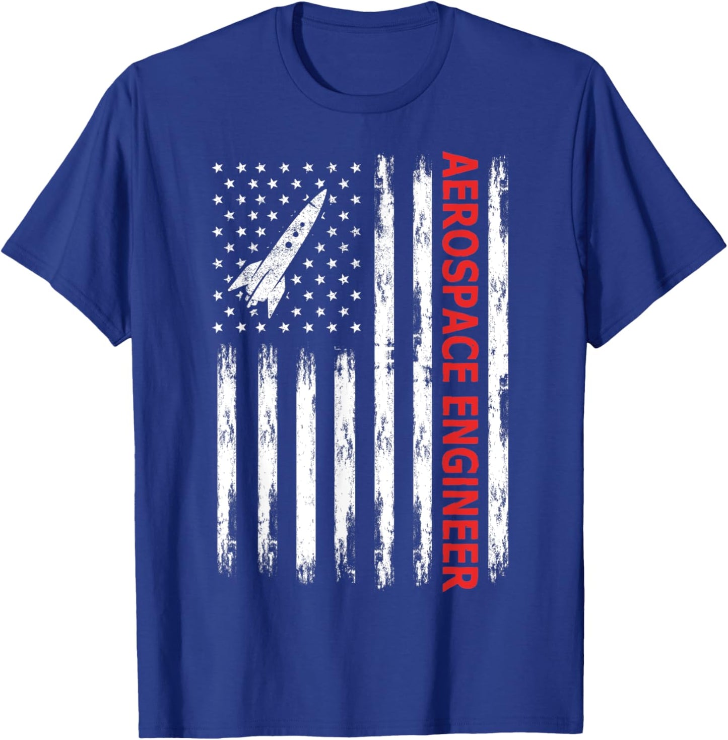 American Aerospace Engineer USA Flag T-Shirt - T-Shirt | Royal