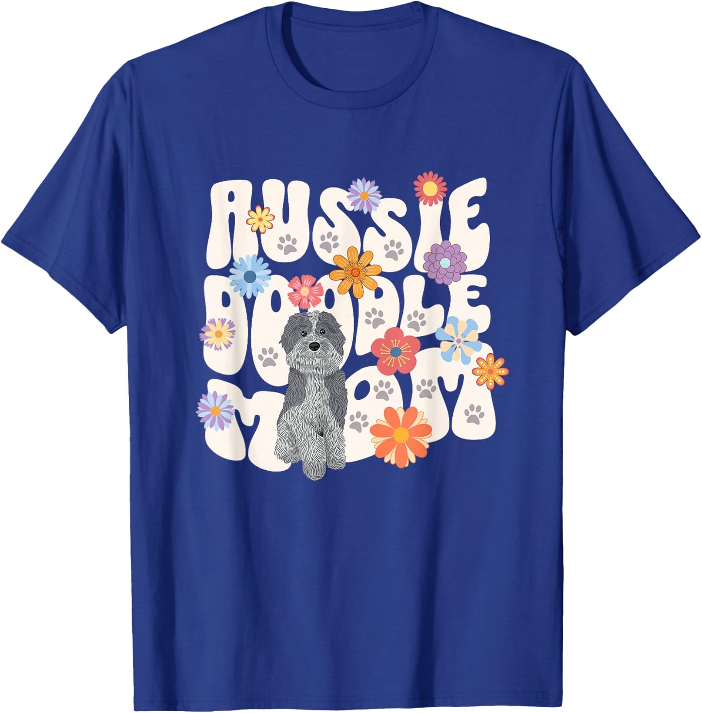 Aussie Doodle Mom Dog Design T-Shirt - T-Shirt | Royal