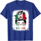 Michoacan Girl Messy Bun Bandana And Glasses Mexico Mexican T-Shirt - T-Shirt | Royal