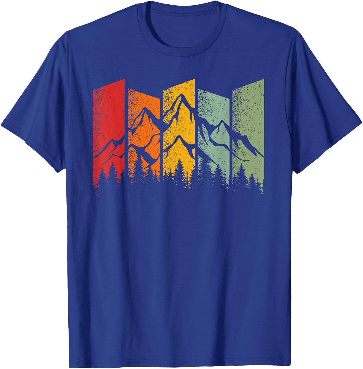 Vintage Wildlife Trees Mountain Outdoor Nature Retro Forest T-Shirt - T-Shirt | Royal