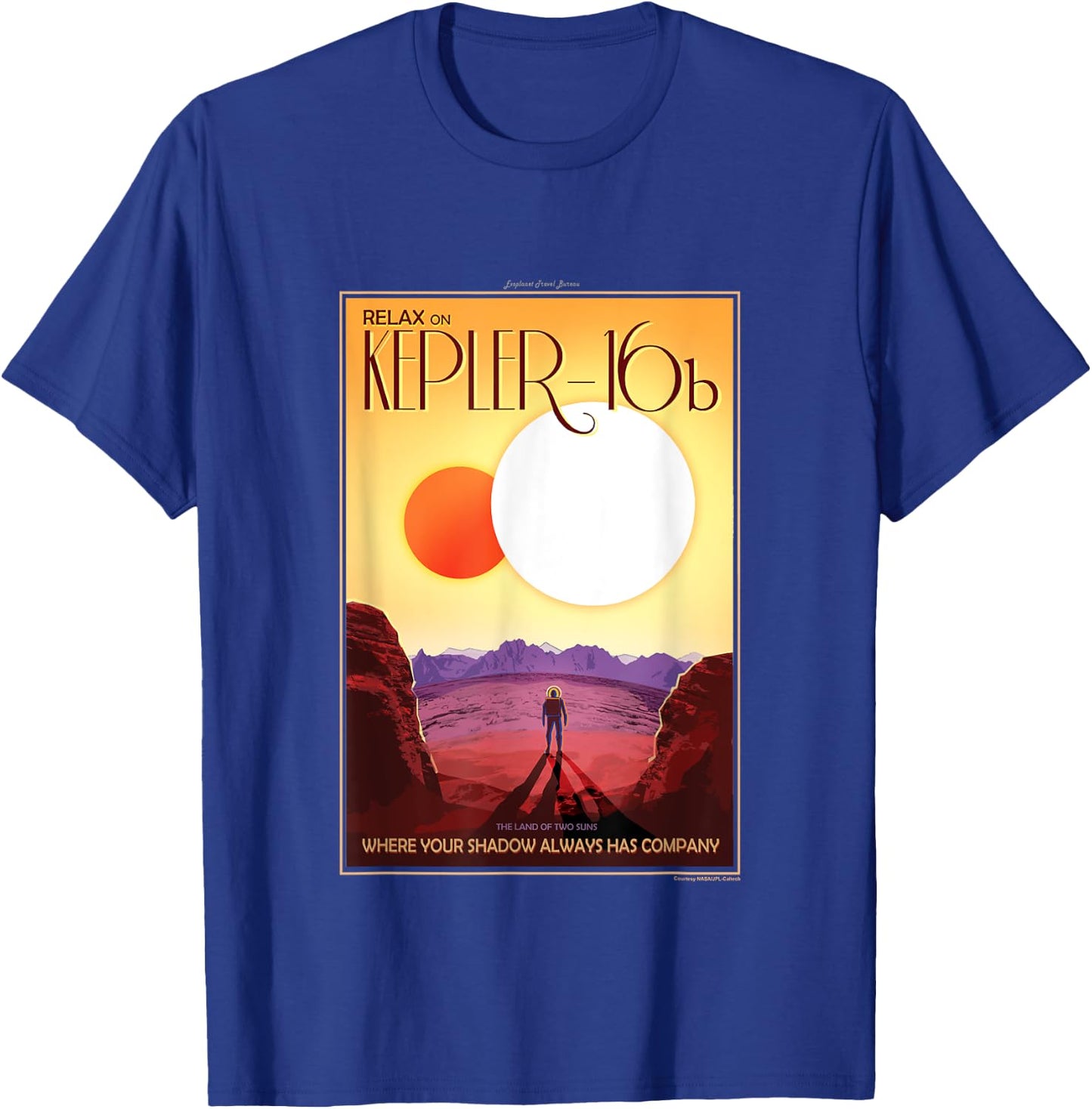 NASA Kepler 16b Interplanetary Travel Poster T-Shirt - T-Shirt | Royal