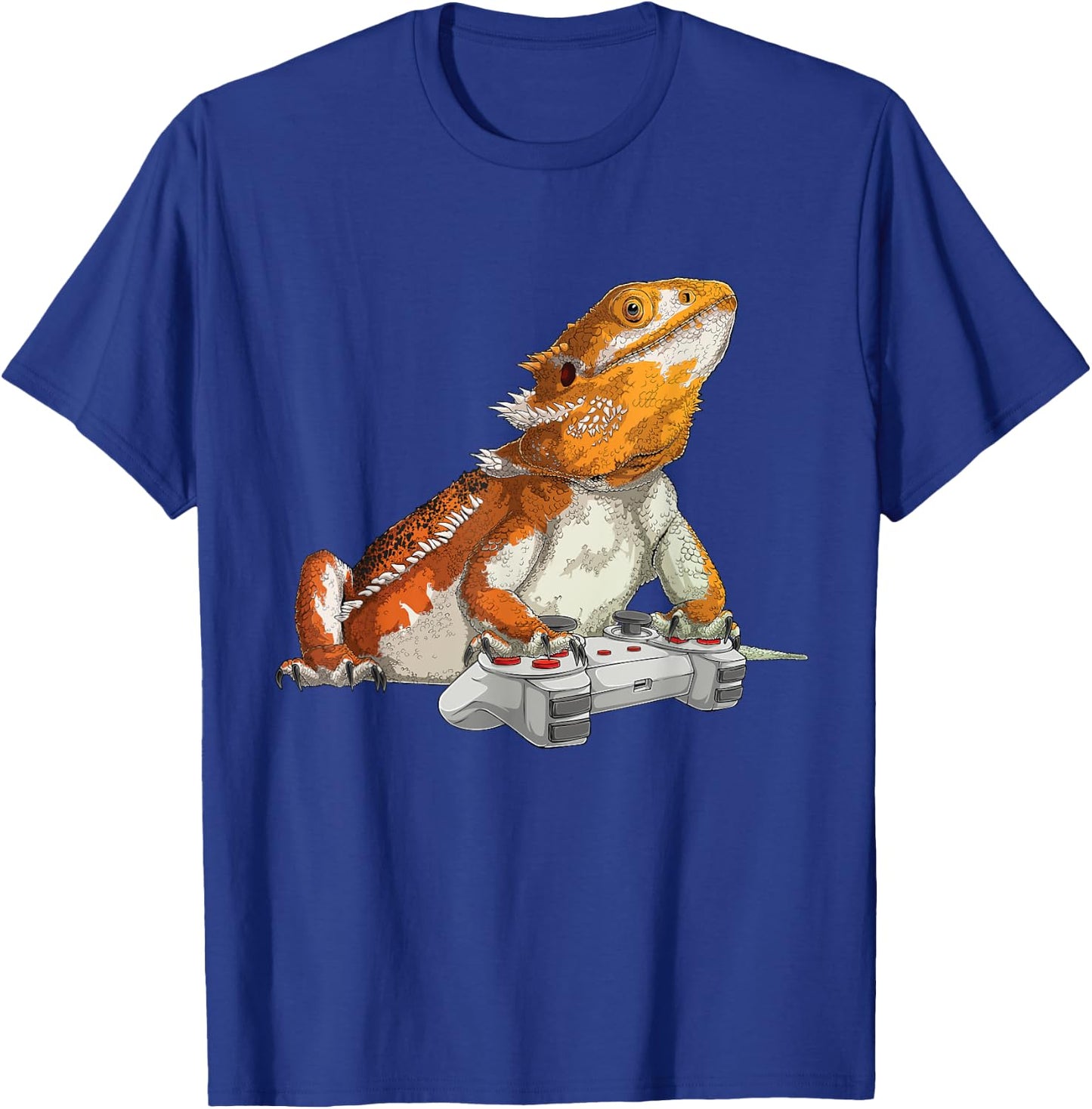 Bearded Dragon Playing Video Games Reptiles lizard Gamers T-Shirt - T-Shirt | Royal