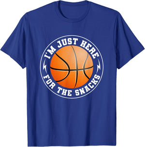 I'm Just Here For The Snacks Basketball Fan Funny Men Women T-Shirt - T-Shirt | Royal