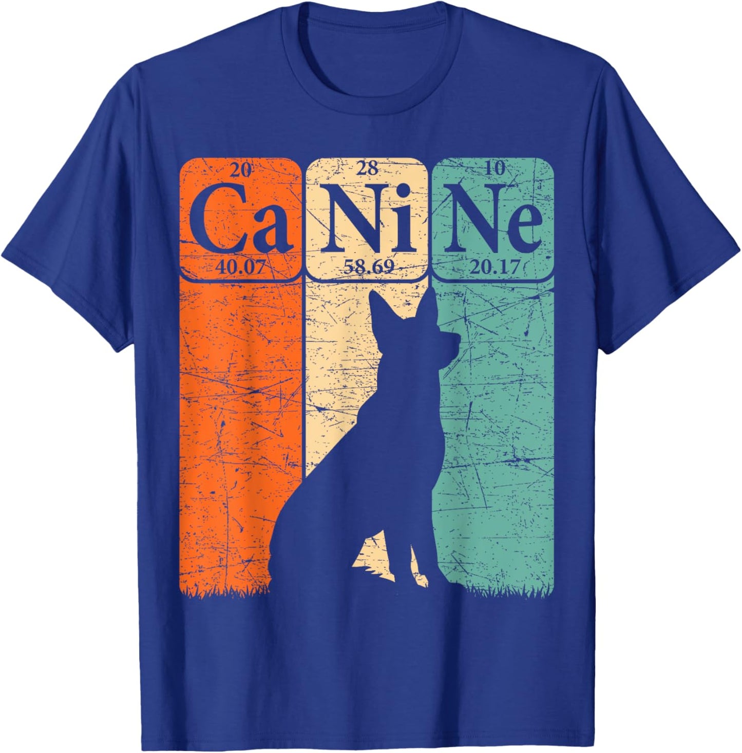 Canine Dog Periodic Table Elements Dog Lover Cynologist T-Shirt - T-Shirt | Royal