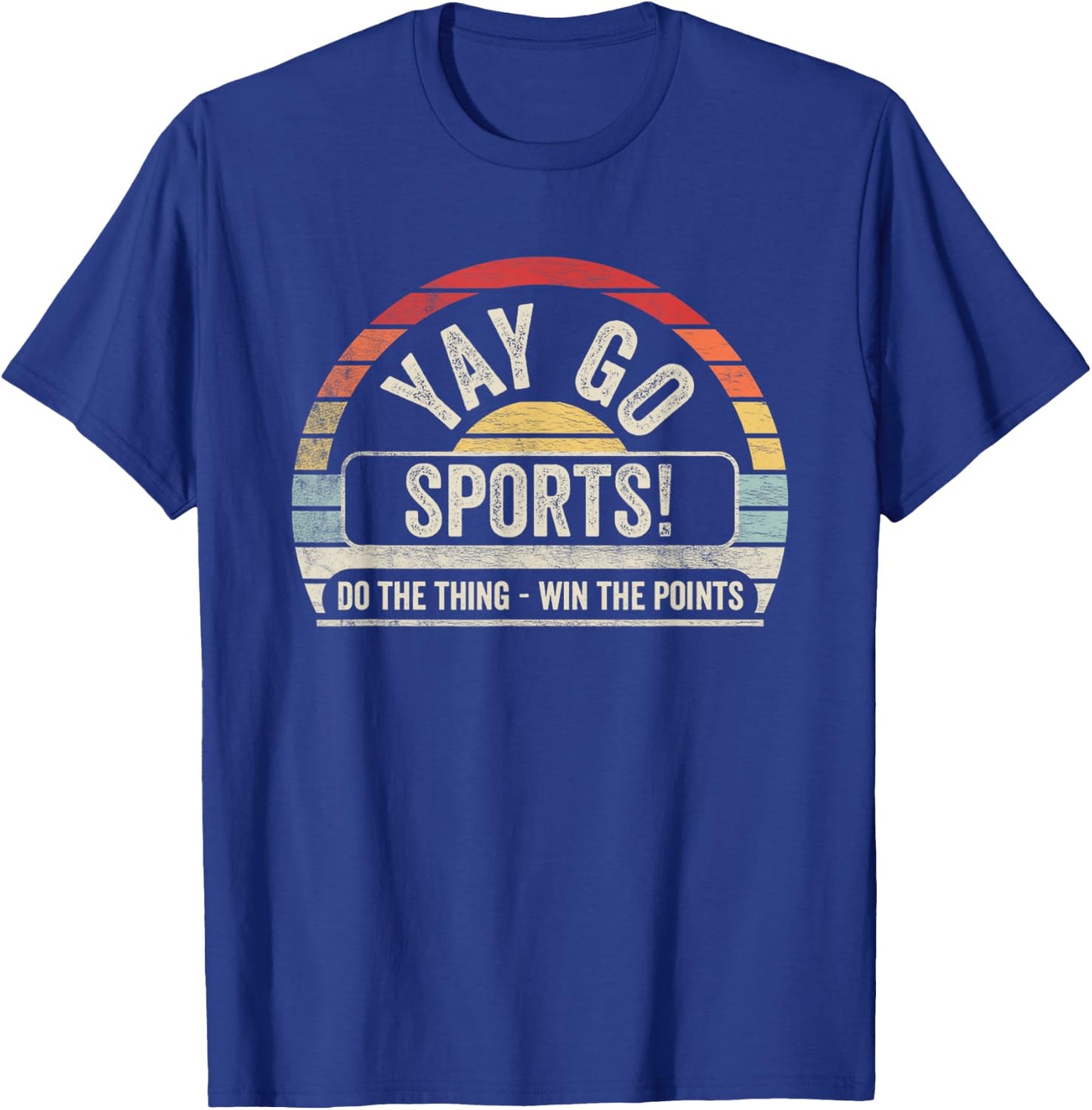 Vintage Retro Yay Go Sports! Funny Sports T-Shirt - T-Shirt | Royal