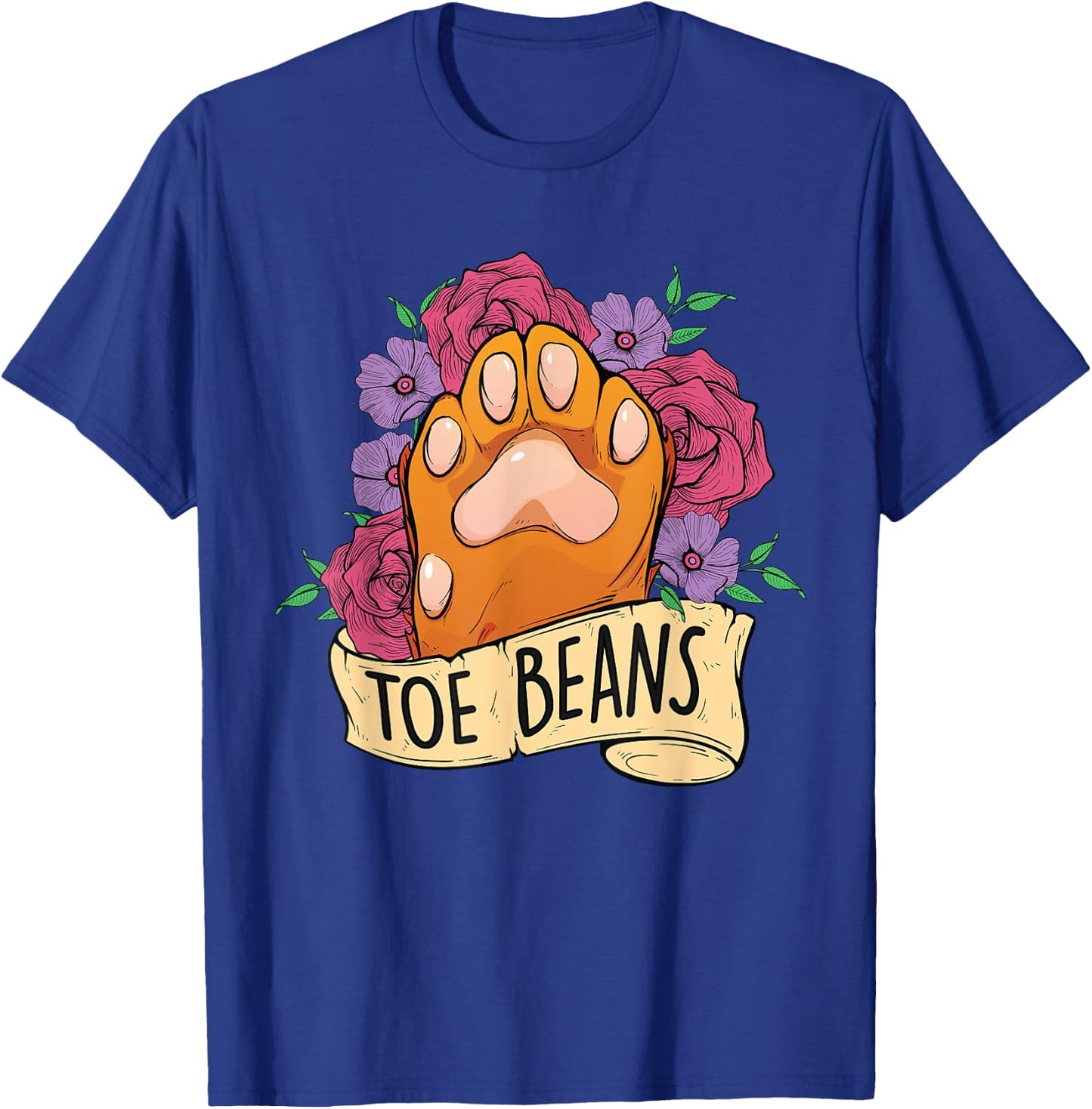 Toe Beans - Retro Paws Cat Owner Animal Lover Veterinarian Women Kids T-Shirt - T-Shirt | Royal