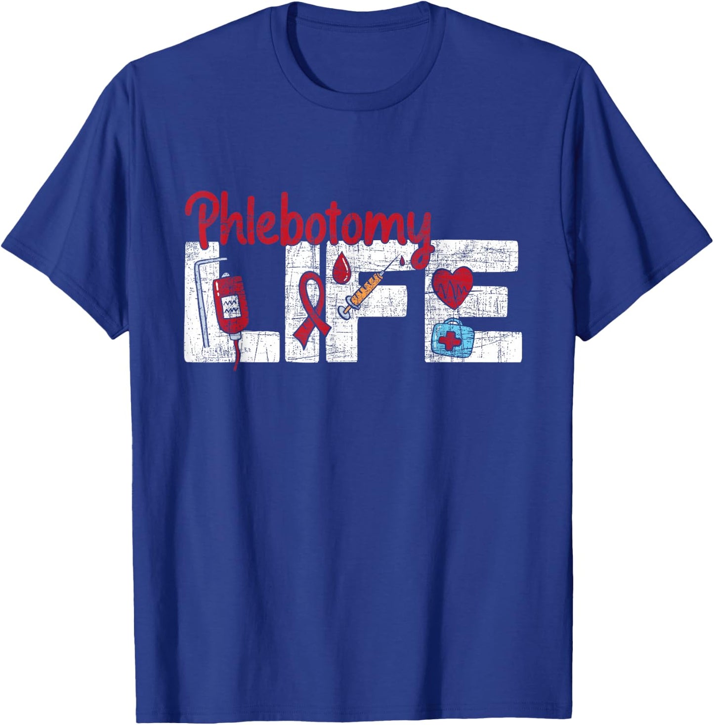 Phlebotomy Life - Phlebotomist Medical Healthcare Worker T-Shirt - T-Shirt | Royal