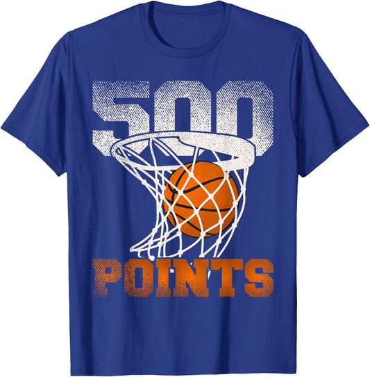 500 Points Basketball For Your Favorite Basketball Player T-Shirt - T-Shirt | Royal
