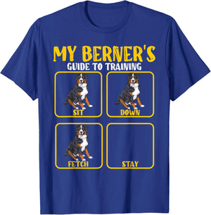 Funny Bernese mountain dog berner training guide moms dads Men Women Kids T-Shirt - T-Shirt | Royal