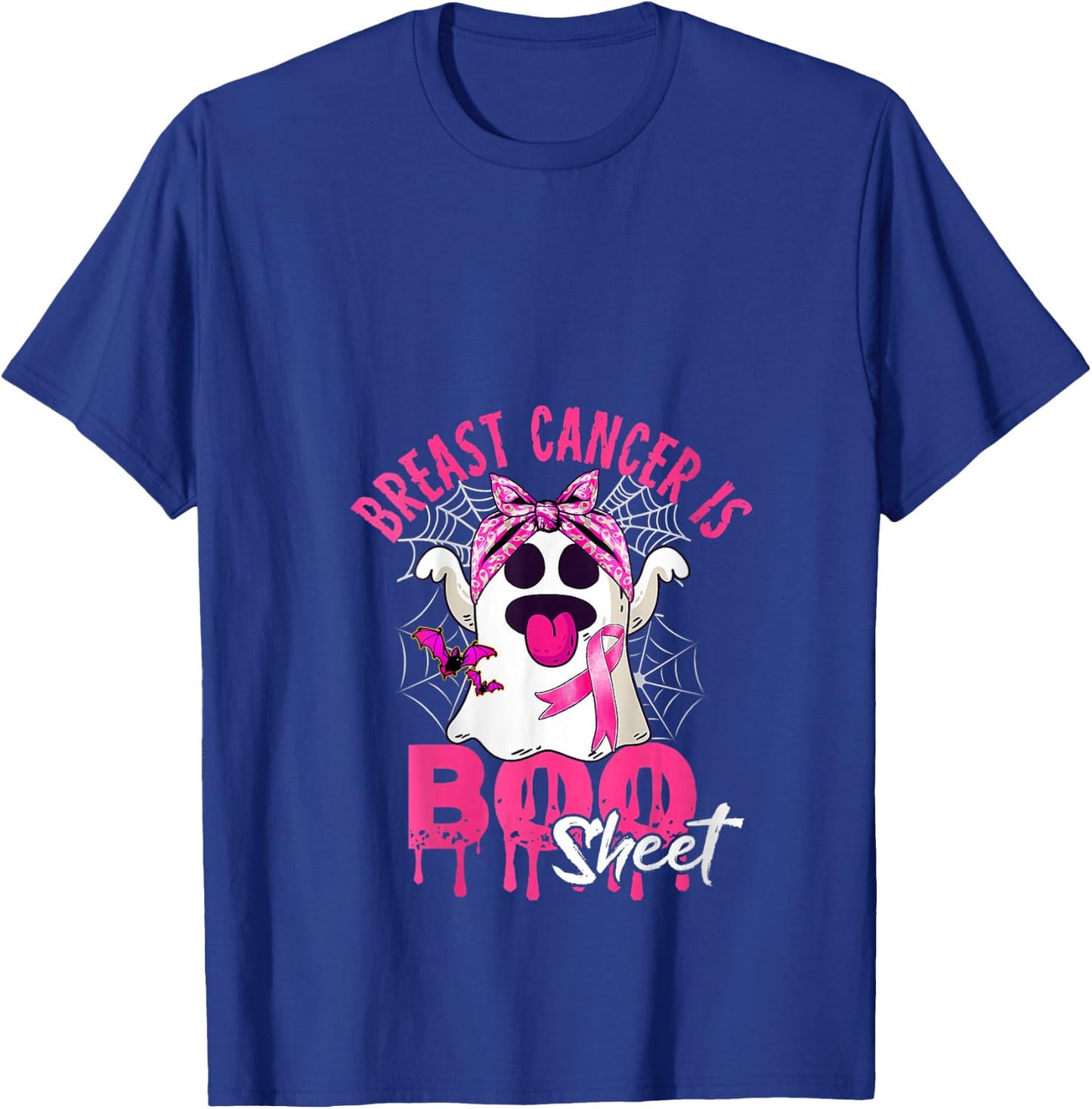 Breast Cancer Is Boo Sheet Halloween Breast Cancer Awareness V-Neck T-Shirt - T-Shirt | Royal