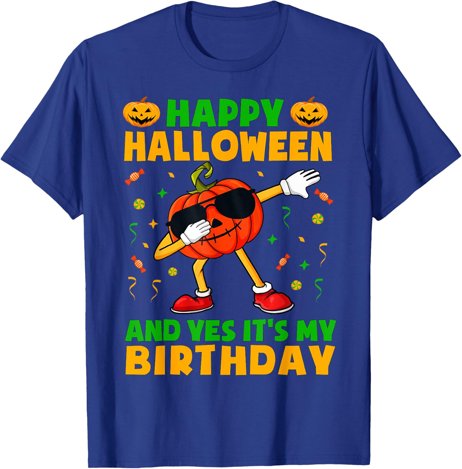 Happy Halloween And Yes It's My Birthday Party Kids Boys T-Shirt - T-Shirt | Royal