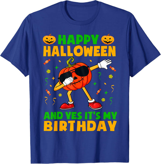 Happy Halloween And Yes It's My Birthday Party Kids Boys T-Shirt - T-Shirt | Royal