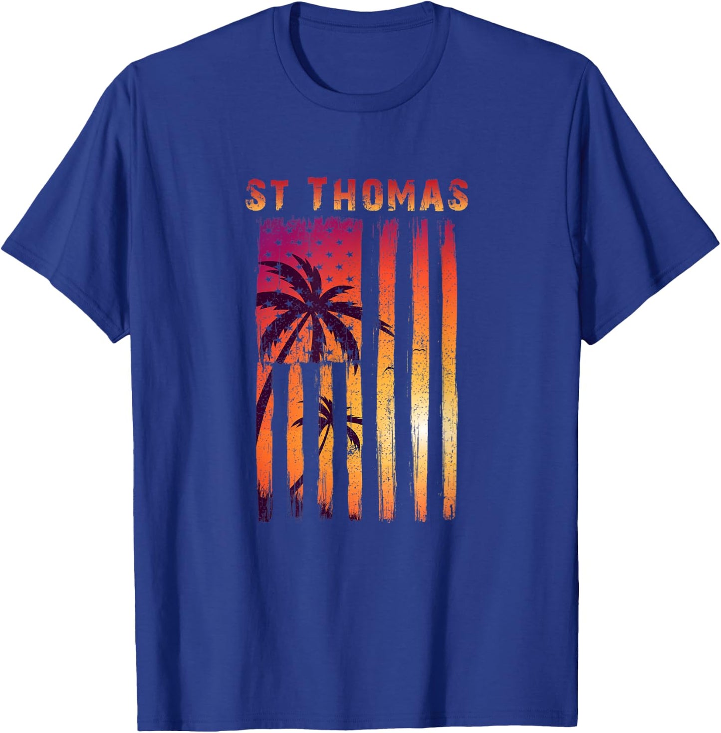 Vintage St. Thomas Patriotic Flag T-Shirt - T-Shirt | Royal