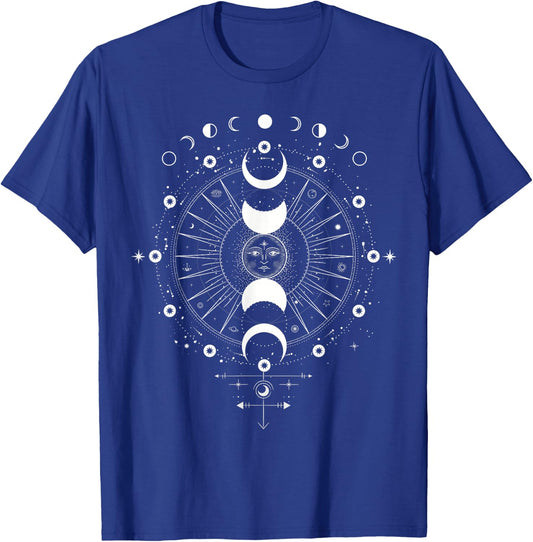 Magic Energy of the Sun, Stars & Moon Boho Graphic T-Shirt - T-Shirt | Royal
