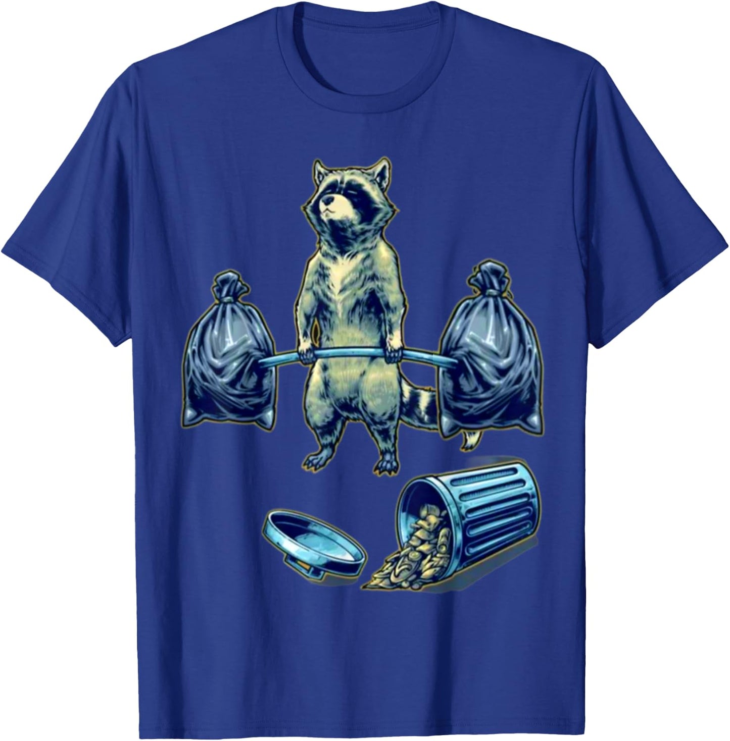 Deadlifting Raccoon Weightlifting Bodybuilding Fitness Gym T-Shirt - T-Shirt | Royal