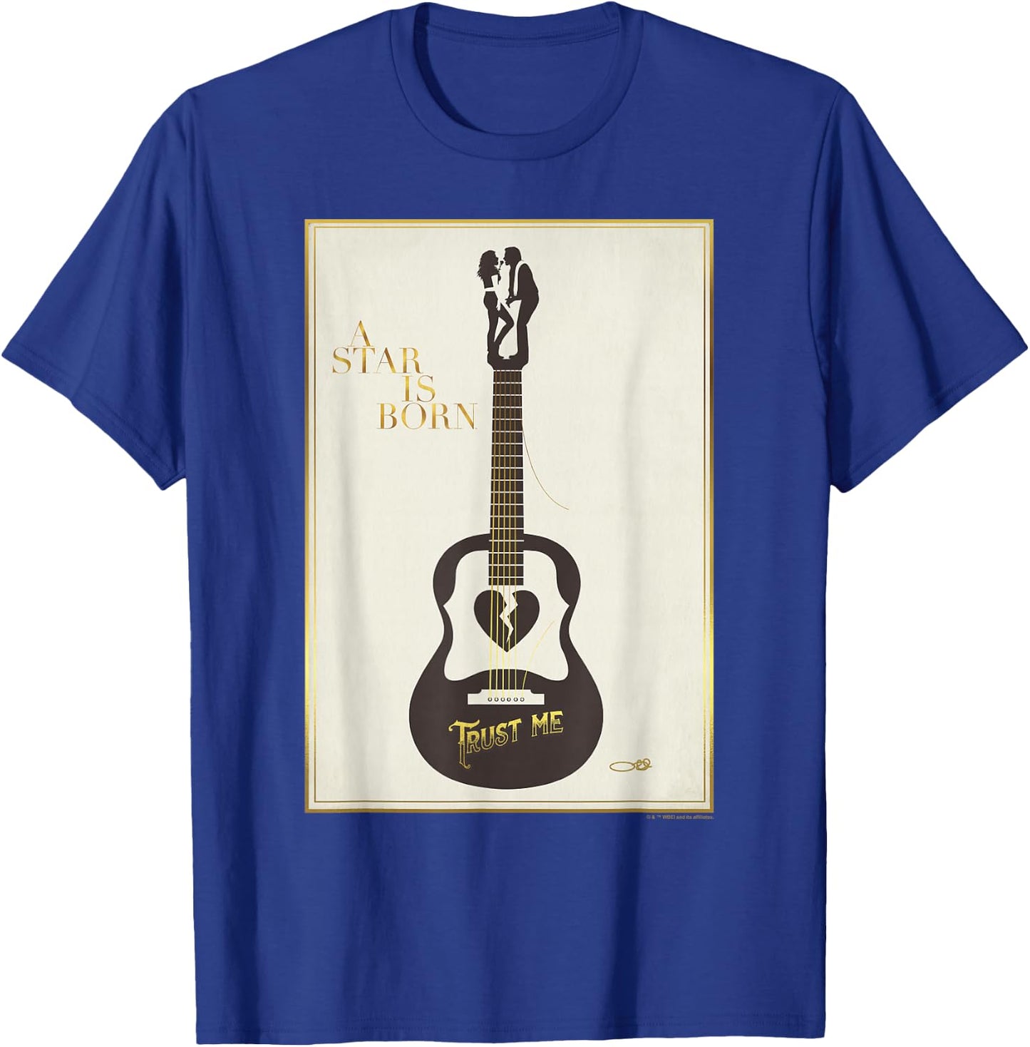 WB100 A Star Is Born Trust Me Guitar Silhouette Movie Logo T-Shirt - T-Shirt | Royal