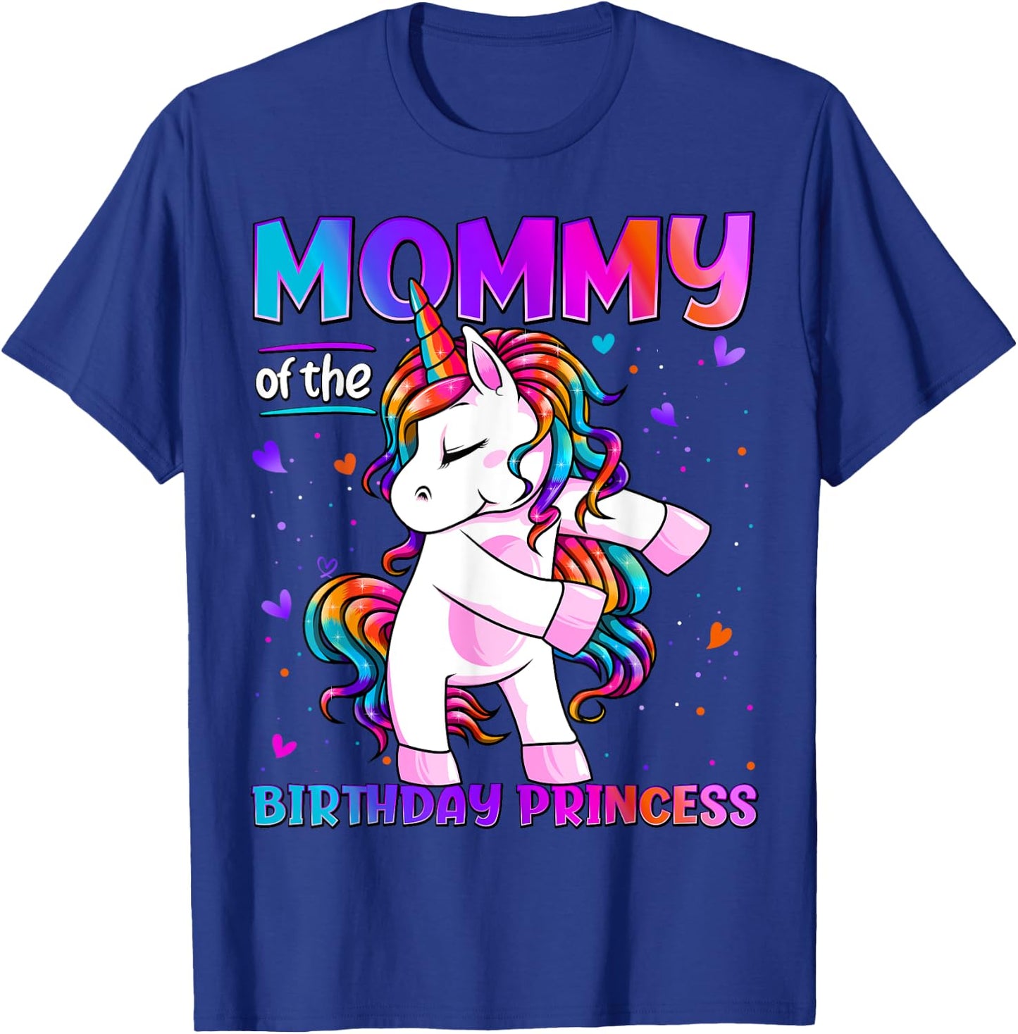 Mommy of the Birthday Princess Girl Flossing Unicorn Mom T-Shirt - T-Shirt | Royal