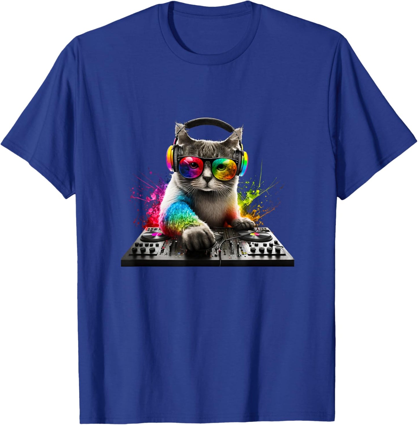 Cat DJ T-Shirt - T-Shirt | Royal