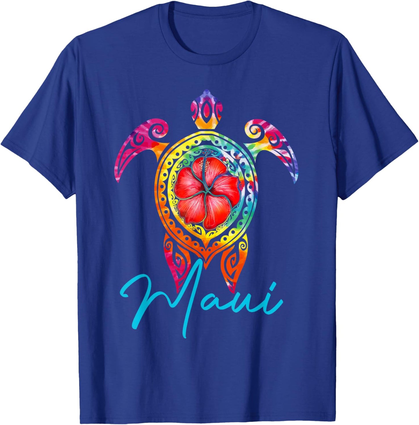 Maui Hawaii Tie Dye Sea Turtle, Maui Family Vacation 2025 T-Shirt - T-Shirt | Royal