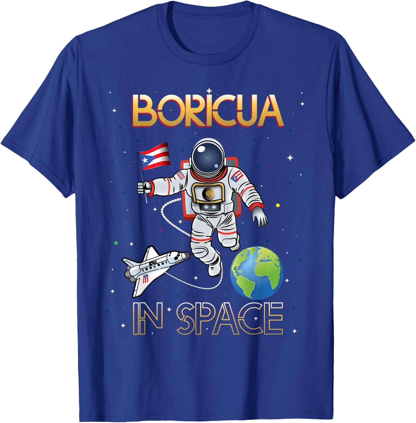 Boricua in Space - Apparel T-Shirt - T-Shirt | Royal