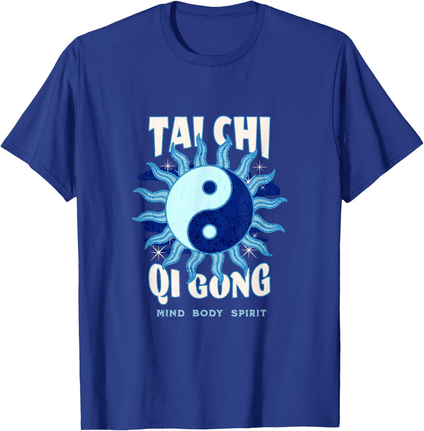 Tai Chi Martial Arts Ying Yang Qi Gong Balance Breathing T-Shirt - T-Shirt | Royal