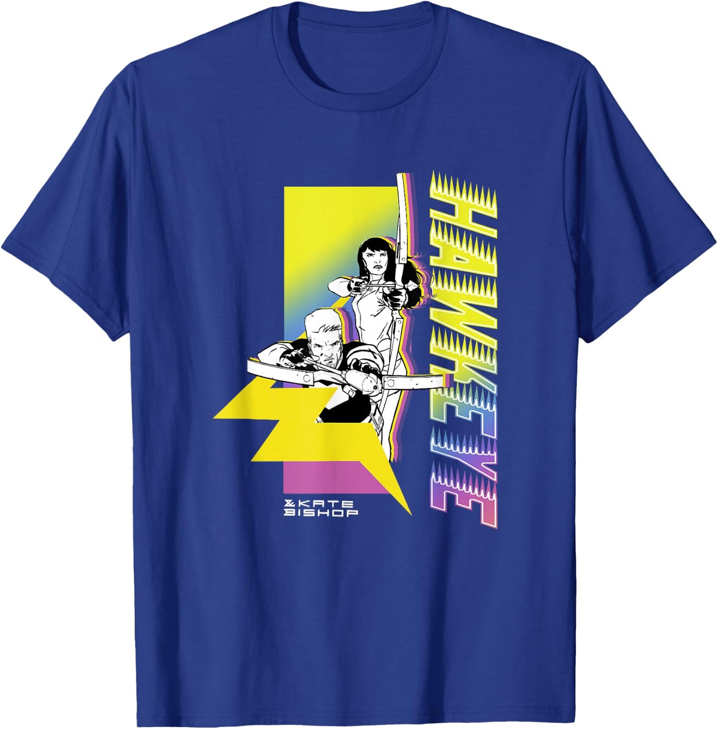 Marvel Comics Retro Classic Hawkeye & Kate Bishop Poster T-Shirt - T-Shirt | Royal