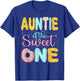 Auntie of the Sweet One Aunt Donuts Family Matching Party T-Shirt - T-Shirt | Royal