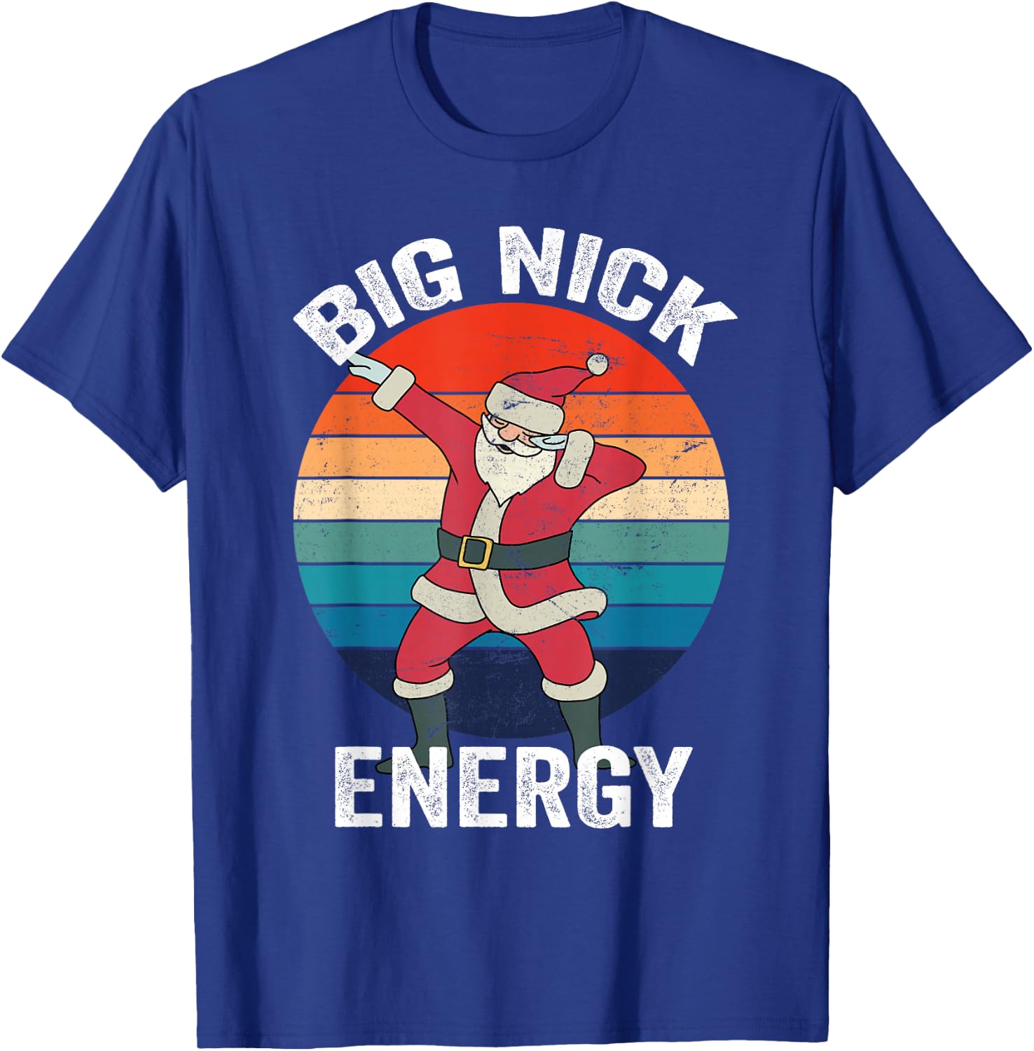 Big Nick Energy Dabbing Santa Christmas T-Shirt - T-Shirt | Royal