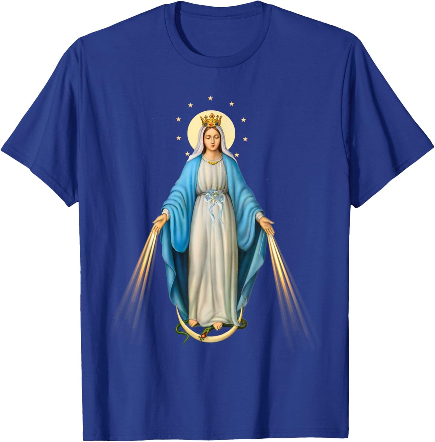 Holy Mother Mary Mother of Jesus Vintage Catholic Art Women T-Shirt - T-Shirt | Royal