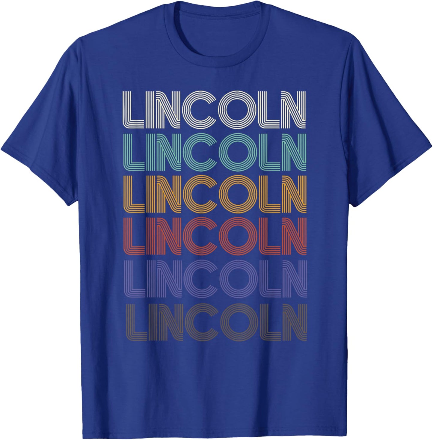 Lincoln First Name Retro Pattern Vintage Stylet T-Shirt - T-Shirt | Royal