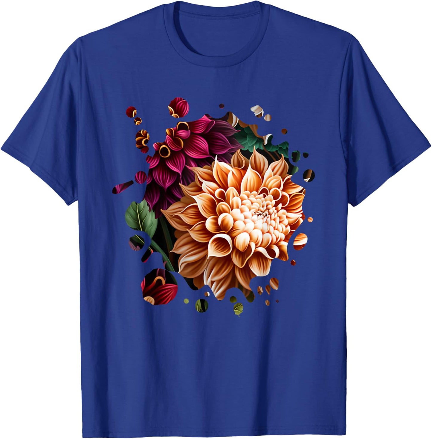 Vintage Dahlia Inspired Flower Plant Lover Funny gardening T-Shirt - T-Shirt | Royal