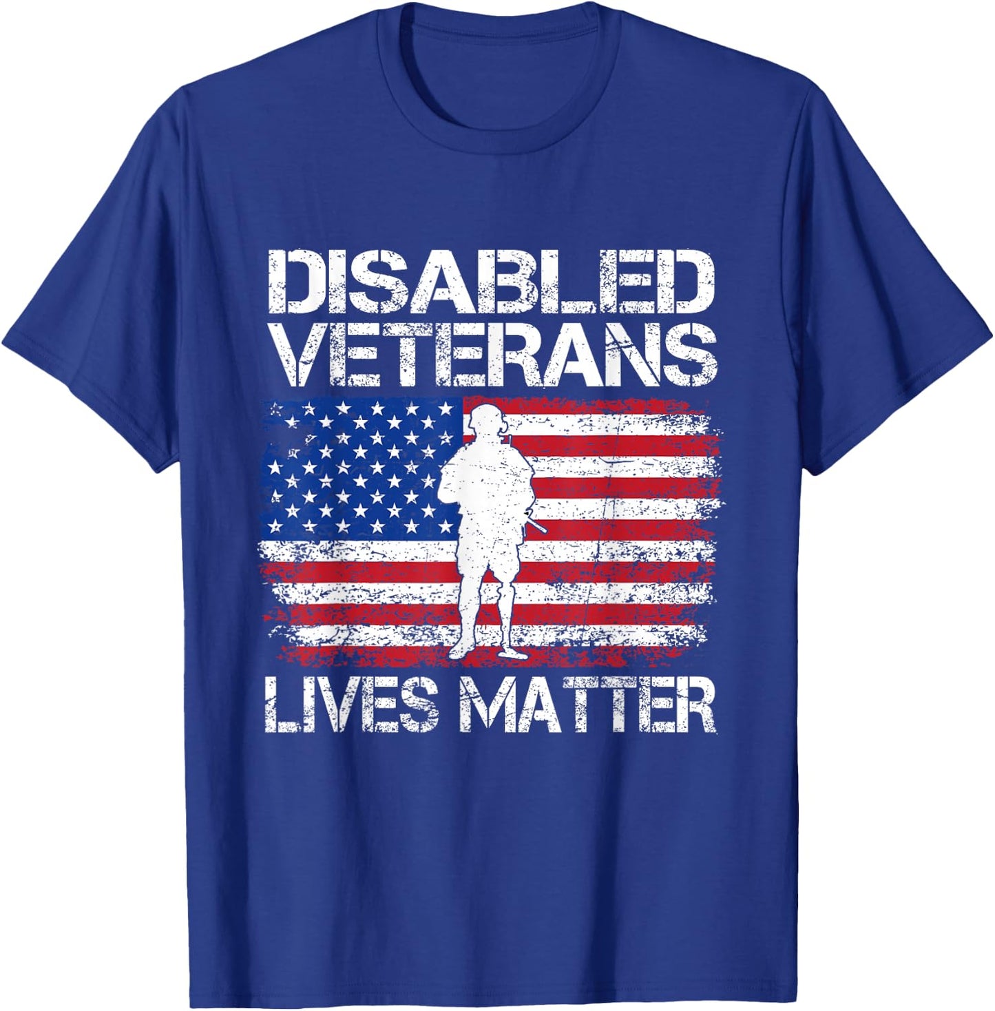 Disabled Veteran Lives Matter Flag American US Vet Military T-Shirt - T-Shirt | Royal