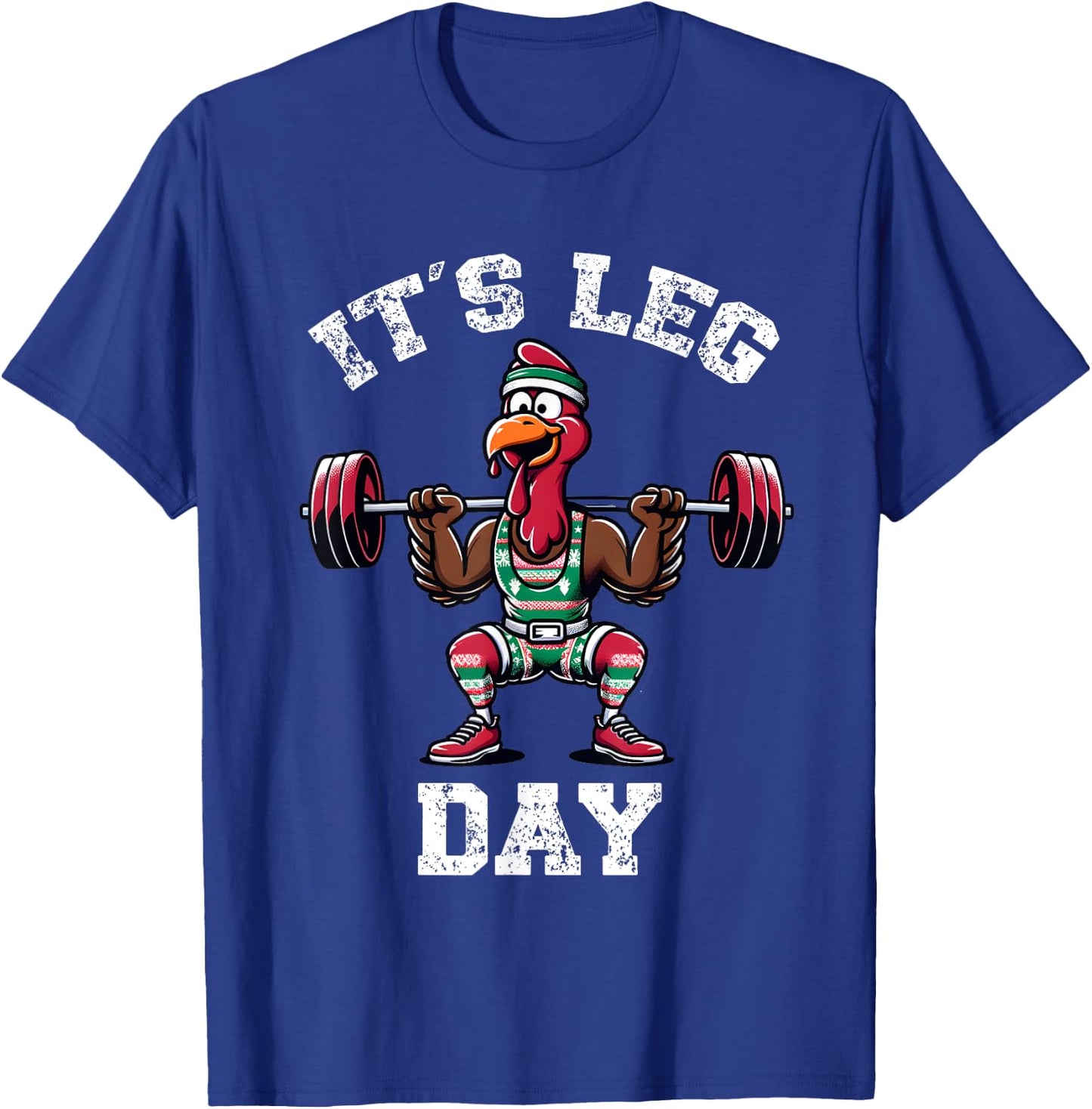 Funny Deadlifting Turkey Thanksgiving Leg Day Deadlift T-Shirt - T-Shirt | Royal