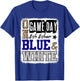 On Gameday Football We Wear Blue And White School Spirit T-Shirt - T-Shirt | Royal