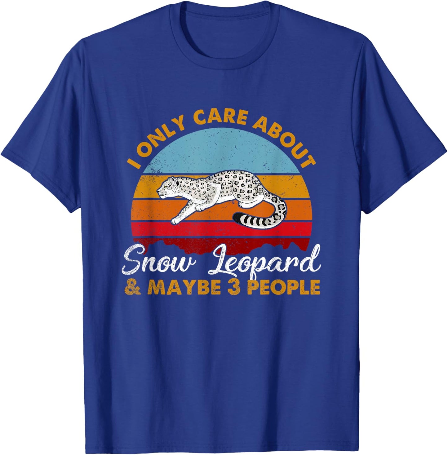 Retro Style Sunset Snow Leopard T-Shirt - T-Shirt | Royal