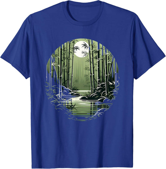 Asian Bamboo Forest Connection With Nature T-Shirt - T-Shirt | Royal